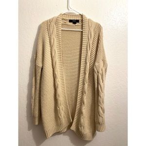 Oversized Knit Chunky Sweater (Cardigan) in Beige